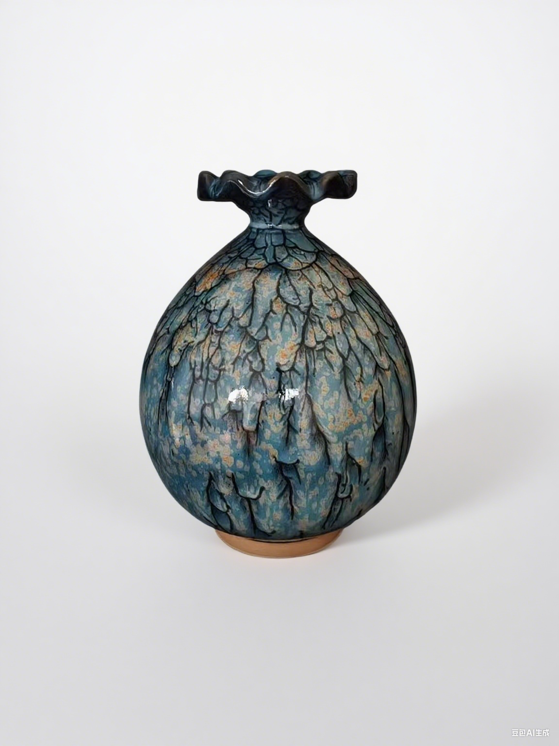 Aqua Frost Bloom Vase