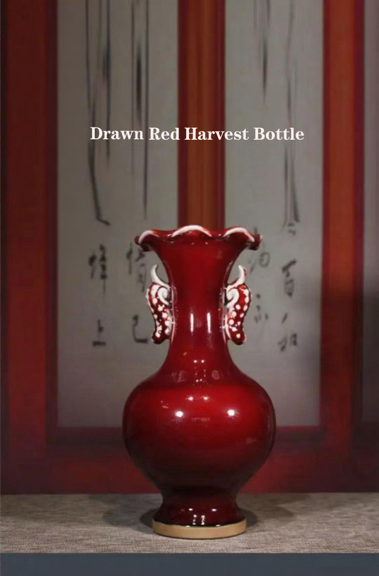 Drawn Red Harvest Vase