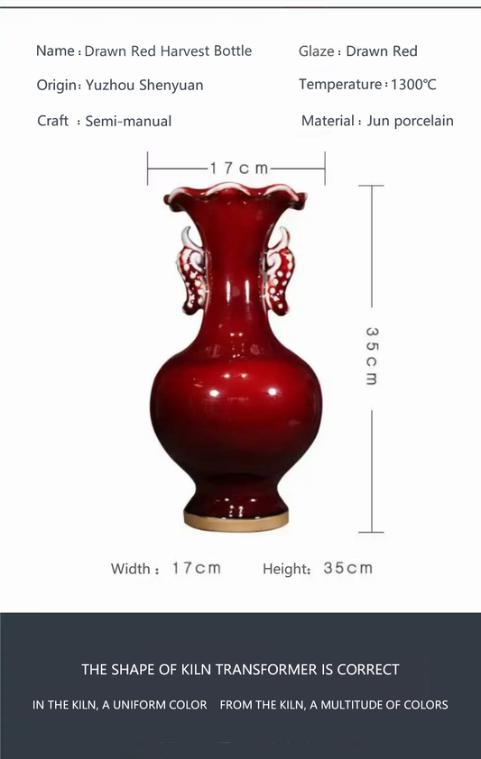 Drawn Red Harvest Vase