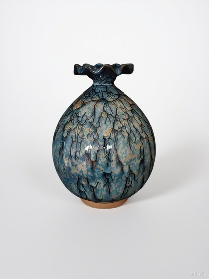 Aqua Frost Bloom Vase