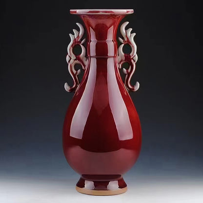 Ruby Dragon Vase