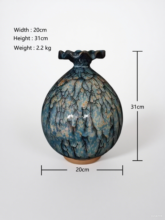 Aqua Frost Bloom Vase